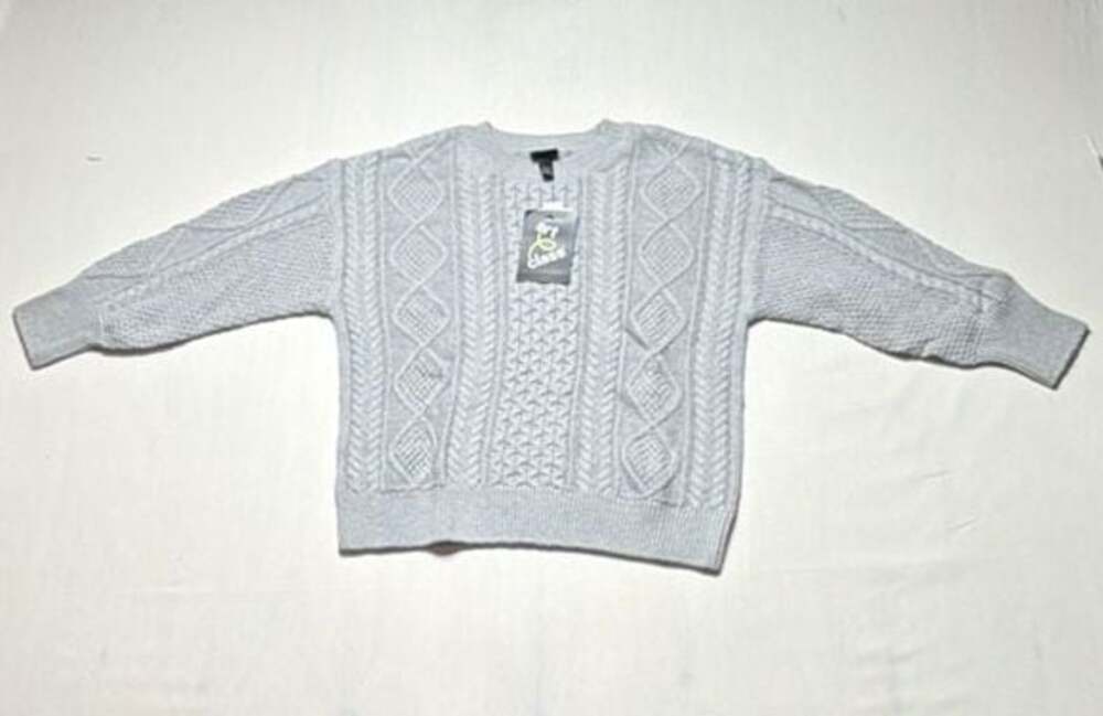 Art Class Girls Gray Cable Knit Long Sleeve Sweater